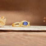 Luxurious And Unique 4 Prong Oval Cut Tanzanite Engagement Ring - Additional view