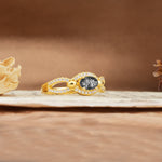 Luxurious And Unique 4 Prong Oval Cut Black Rutilated Quartz Engagement Ring - Additional view