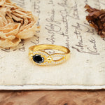 Luxurious And Unique 4 Prong Oval Cut Black Onyx Engagement Ring - Additional view