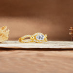 Luxurious And Unique 4 Prong Oval Cut Lab Diamond Engagement Ring - Additional view