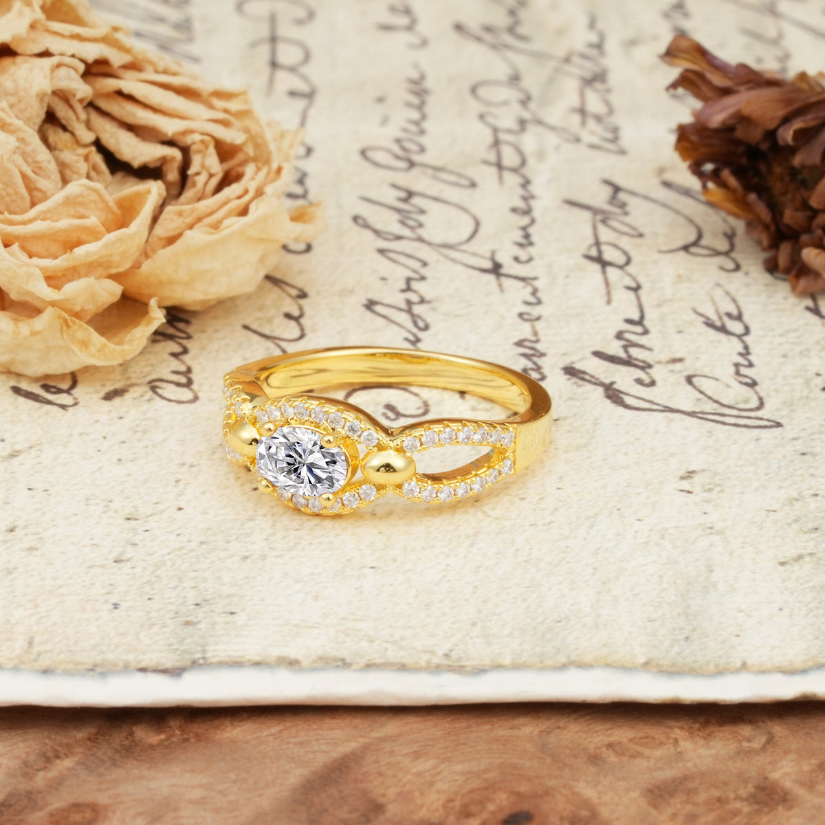 Luxurious And Unique 4 Prong Oval Cut Lab Diamond Engagement Ring - Additional view