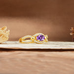 Luxurious And Unique 4 Prong Oval Cut Amethyst Engagement Ring - Additional view