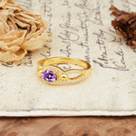 Luxurious And Unique 4 Prong Oval Cut Amethyst Engagement Ring - Additional view