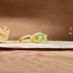 Luxurious And Unique 4 Prong Oval Cut Peridot Engagement Ring - Additional view