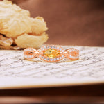 Luxurious And Unique 4 Prong Marquise Cut Citrine Engagement Ring - Additional view