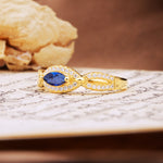 Luxurious And Unique 4 Prong Marquise Cut Sapphire Engagement Ring - Additional view