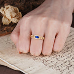Luxurious And Unique 4 Prong Marquise Cut Sapphire Engagement Ring - Additional view