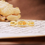 Luxurious And Unique 4 Prong Marquise Cut Citrine Engagement Ring - Additional view