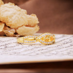 Luxurious And Unique 4 Prong Marquise Cut Citrine Engagement Ring - Additional view