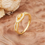 Luxurious And Unique 4 Prong Marquise Cut Citrine Engagement Ring - Additional view