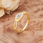 Luxurious And Unique 4 Prong Marquise Cut Lab Diamond Engagement Ring - Additional view