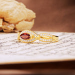 Luxurious And Unique 4 Prong Marquise Cut Garnet Engagement Ring - Additional view