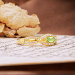 Luxurious And Unique 4 Prong Marquise Cut Peridot Engagement Ring - Additional view