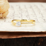 Unique Double-Heart 3-Prong Heart Cut Moissanite Engagement Ring - Additional view