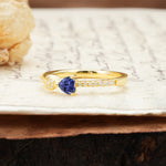 Unique Double-Heart 3-Prong Heart Cut Tanzanite Engagement Ring - Additional view
