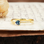 Unique Double-Heart 3-Prong Heart Cut Alexandrite Engagement Ring - Additional view