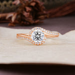 Luxurious Unique Wrapped 4 Prong Round Cut Lab Diamond Engagement Ring - Additional view