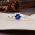 Luxurious Unique Wrapped 4 Prong Round Cut Tanzanite Engagement Ring - Additional view