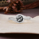 Luxurious Unique Wrapped 4 Prong Round Cut Black Rutilated Quartz Engagement Ring - Additional view