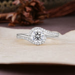 Luxurious Unique Wrapped 4 Prong Round Cut Lab Diamond Engagement Ring - Additional view