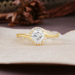Luxurious Unique Wrapped 4 Prong Round Cut Moissanite Engagement Ring - Additional view