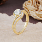 Luxurious Unique Wrapped 4 Prong Round Cut Moissanite Engagement Ring - Additional view
