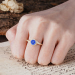 Luxurious Unique Wrapped 4 Prong Round Cut Sapphire Engagement Ring - Additional view