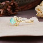 Luxurious Unique Wrapped 4 Prong Round Cut Fire Opal Engagement Ring - Additional view