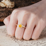 Luxurious Unique Wrapped 4 Prong Round Cut Citrine Engagement Ring - Additional view