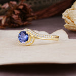 Luxurious Unique Wrapped 4 Prong Round Cut Tanzanite Engagement Ring - Additional view