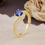 Luxurious Unique Wrapped 4 Prong Round Cut Tanzanite Engagement Ring - Additional view