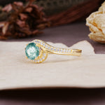Luxurious Unique Wrapped 4 Prong Round Cut Moss Agate Engagement Ring - Additional view