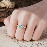 Luxurious Unique Wrapped 4 Prong Round Cut Moss Agate Engagement Ring - Additional view