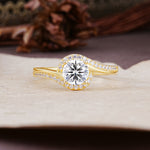Luxurious Unique Wrapped 4 Prong Round Cut Lab Diamond Engagement Ring - Additional view