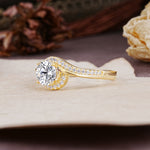 Luxurious Unique Wrapped 4 Prong Round Cut Lab Diamond Engagement Ring - Additional view