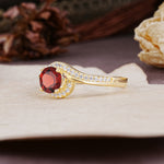 Luxurious Unique Wrapped 4 Prong Round Cut Garnet Engagement Ring - Additional view