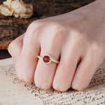 Luxurious Unique Wrapped 4 Prong Round Cut Garnet Engagement Ring - Additional view