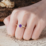 Luxurious Unique Wrapped 4 Prong Round Cut Amethyst Engagement Ring - Additional view