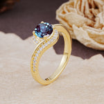 Luxurious Unique Wrapped 4 Prong Round Cut Alexandrite Engagement Ring - Additional view