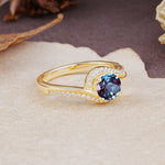 Luxurious Unique Wrapped 4 Prong Round Cut Alexandrite Engagement Ring - Additional view