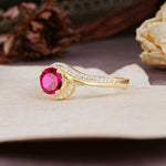 Luxurious Unique Wrapped 4 Prong Round Cut Ruby Engagement Ring - Additional view