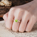 Luxurious Unique Wrapped 4 Prong Round Cut Peridot Engagement Ring - Additional view