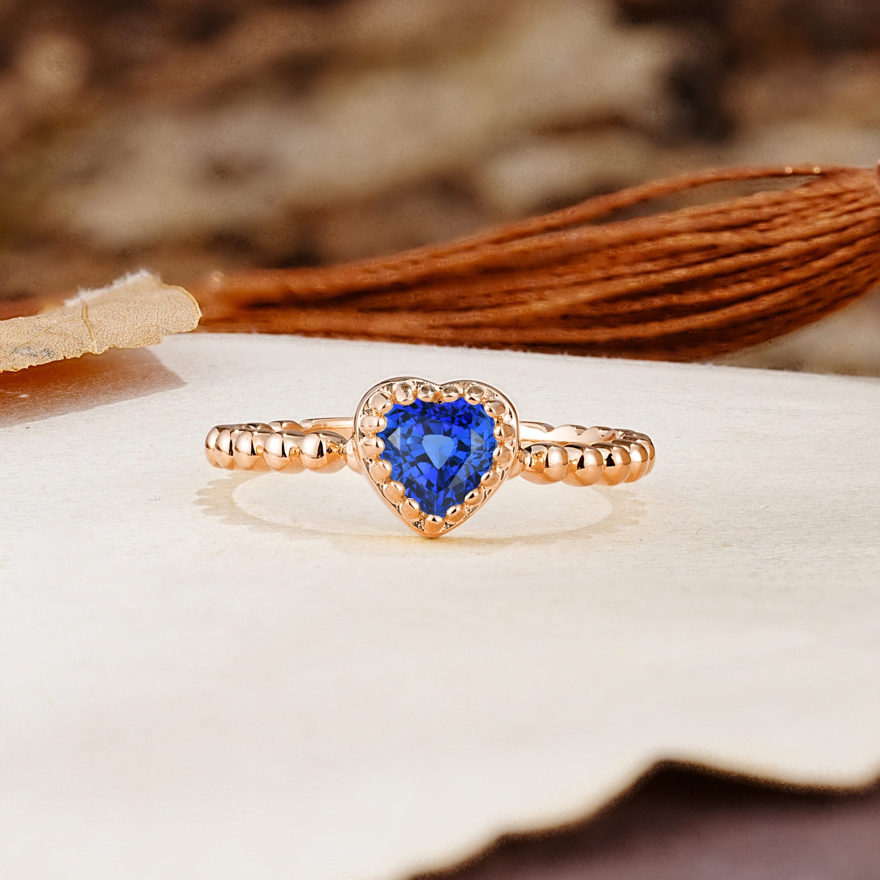 Classic Unique Heart Cut Sapphire Engagement Ring - Additional view
