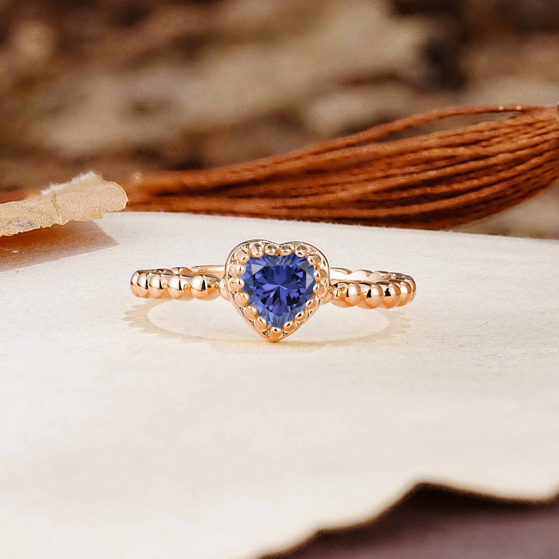 Classic Unique Heart Cut Tanzanite Engagement Ring - Additional view