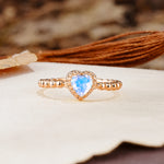 Classic Unique Heart Cut Moonstone Engagement Ring - Additional view
