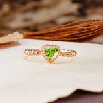 Classic Unique Heart Cut Peridot Engagement Ring - Additional view