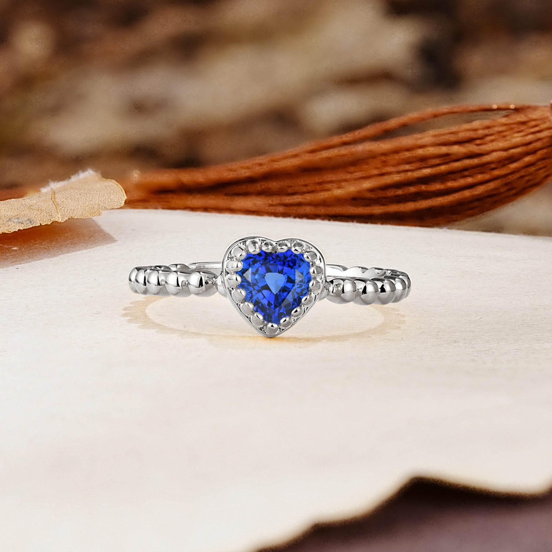 Classic Unique Heart Cut Sapphire Engagement Ring - Additional view