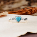 Classic Unique Heart Cut Turquoise Engagement Ring - Additional view