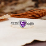 Classic Unique Heart Cut Amethyst Engagement Ring - Additional view