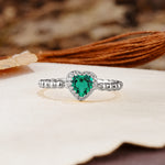 Classic Unique Heart Cut Emerald Engagement Ring - Additional view